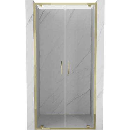 Mexen Exo porte de douche double pivotante 90 cm, transparent, or - 8182-090-000-50-00