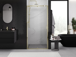 Mexen Exo-R porte de douche pivotante 115 cm, transparente, dorée - 819-115-000-50-00