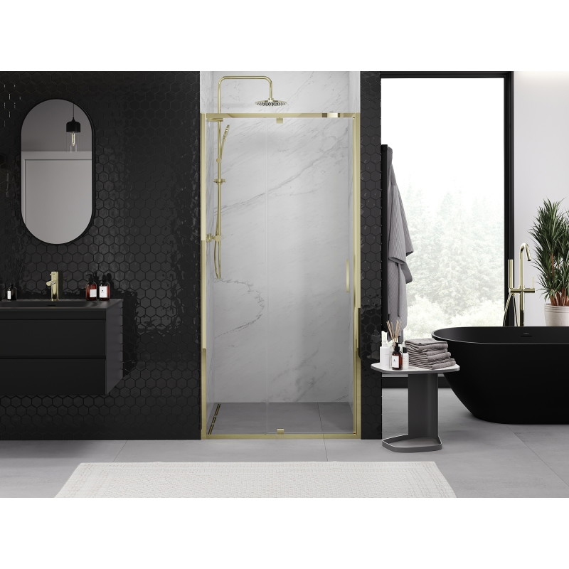 Mexen Exo-R porte de douche battante 120 cm, transparent, doré - 819-120-000-50-00