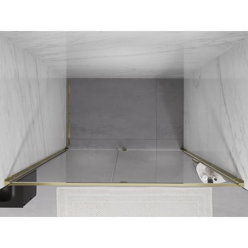 Mexen Exo porte de douche pivotante 130 cm, transparent, doré - 819-130-000-50-00