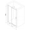 Mexen Exo porte de douche pivotante 135 cm, transparent, doré - 819-135-000-50-00