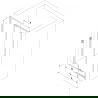 Porte de douche pivotante Mexen Exo 140 cm, transparente, dorée - 819-140-000-50-00