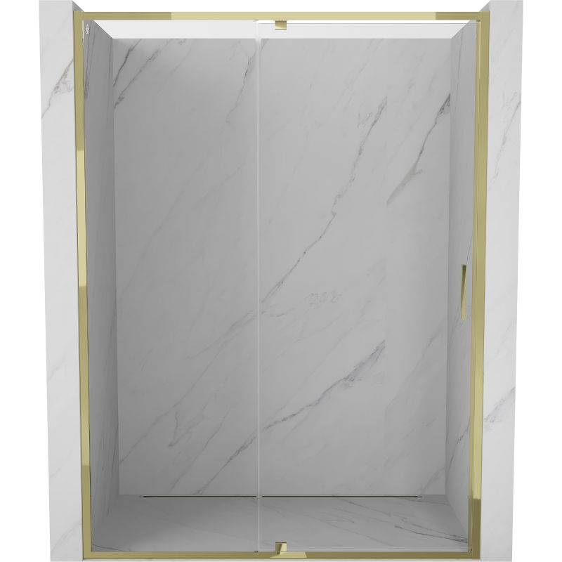 Porte de douche pivotante Mexen Exo 140 cm, transparente, dorée - 819-140-000-50-00