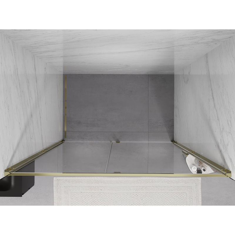 Mexen Exo porte de douche pivotante 140 cm, transparent, doré - 819-140-000-50-00