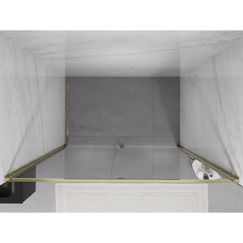 Mexen Exo-R porte de douche battante 140 cm, transparente, dorée - 819-140-000-50-00