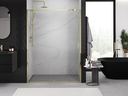 Mexen Exo porte de douche pivotante 155 cm, transparent, doré - 819-155-000-50-00