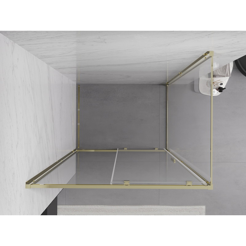 Mexen Exo-S cabine de douche coulissante 160 x 75 cm, transparent, or - 8151-160-075-50-00