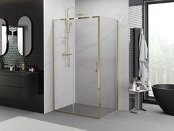 Cabine de douche coulissante Mexen Exo 100 x 80 cm, transparent, or - 8151-100-080-50-00