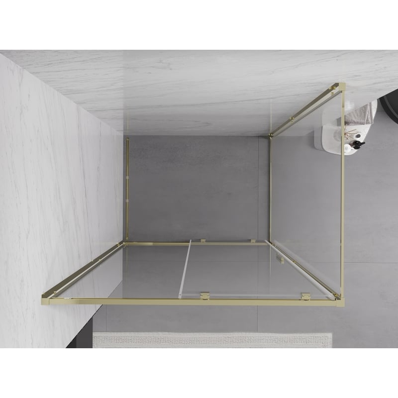 Mexen Exo-S cabine de douche coulissante 90 x 85 cm, transparente, dorée - 8151-090-085-50-00