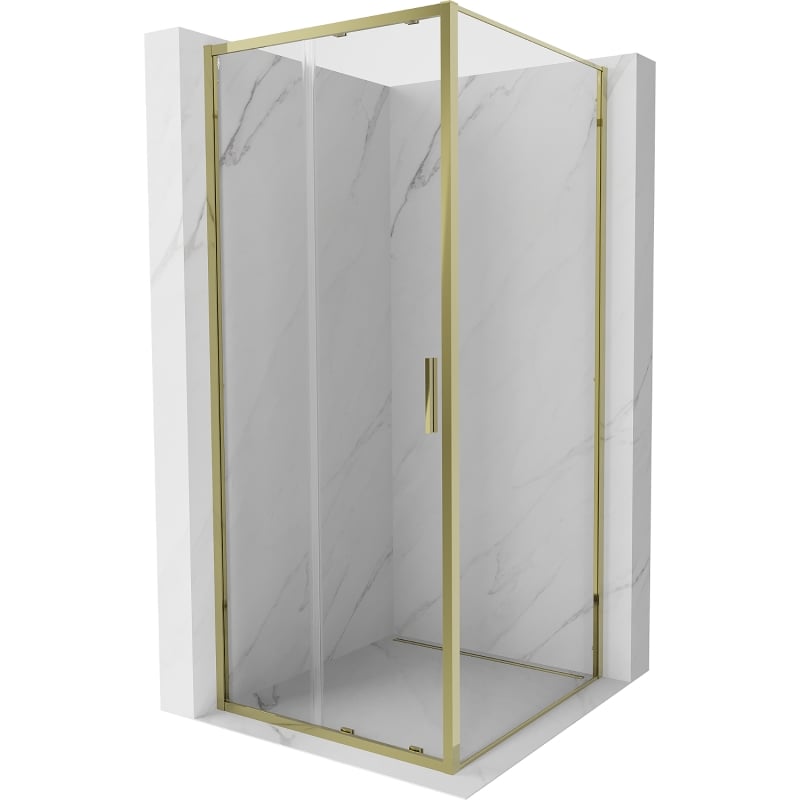Mexen Exo cabine de douche coulissante 90 x 90 cm, transparente, or - 8151-090-090-50-00