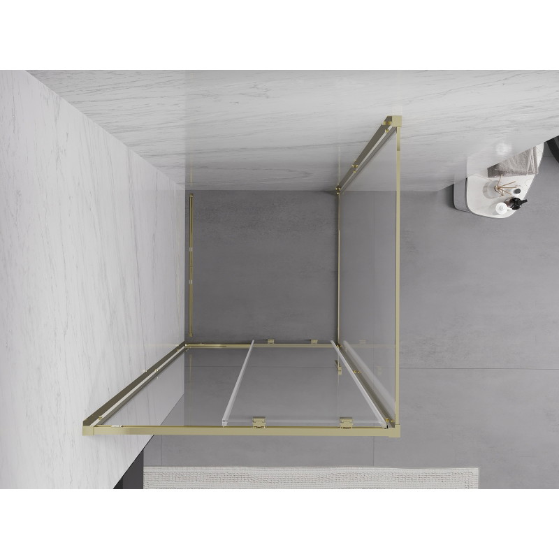 Mexen Exo-S cabine de douche coulissante 95 x 95 cm, transparent, or - 8151-095-095-50-00
