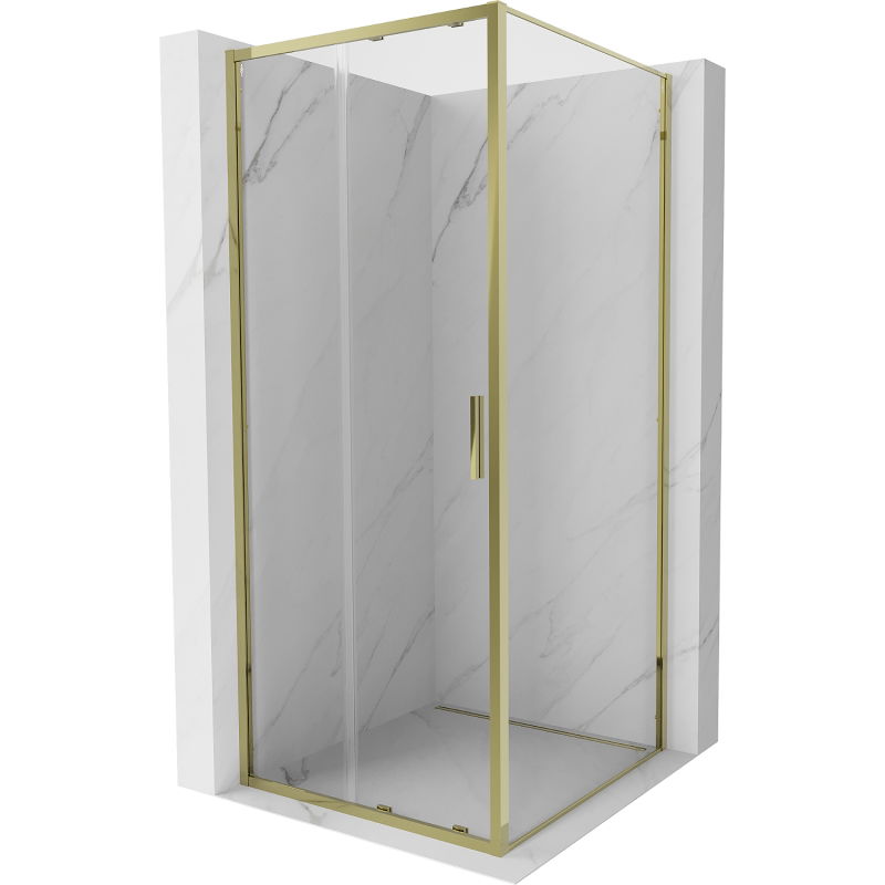 Mexen Exo cabine de douche coulissante 100 x 100 cm, transparente, or - 8151-100-100-50-00