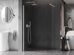 Mexen Kioto-X paroi de douche Walk-in 60 x 200 cm, transparent 10 mm, blanc - 800-060-101-20-00-X