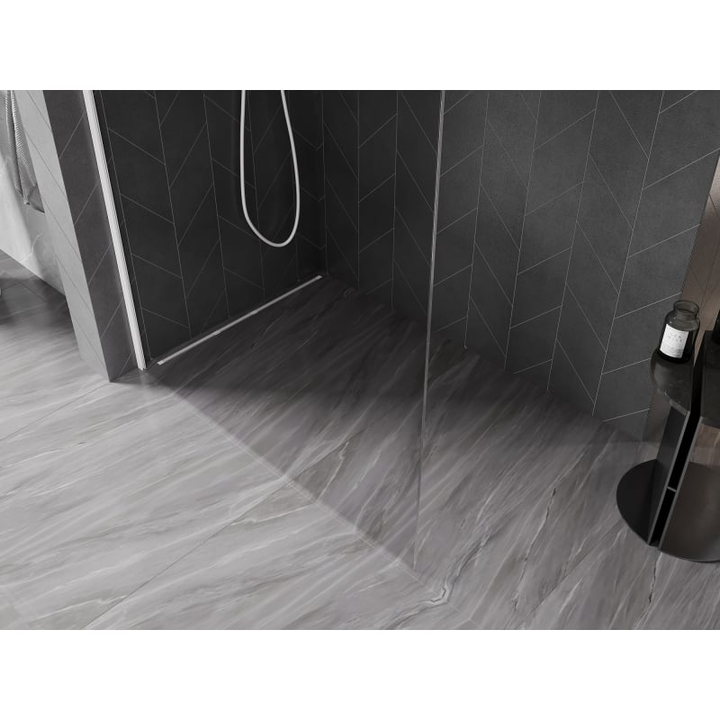 Mexen Kioto-X paroi de douche Walk-in 90 x 200 cm, transparent 10 mm, blanc - 800-090-101-20-00-X