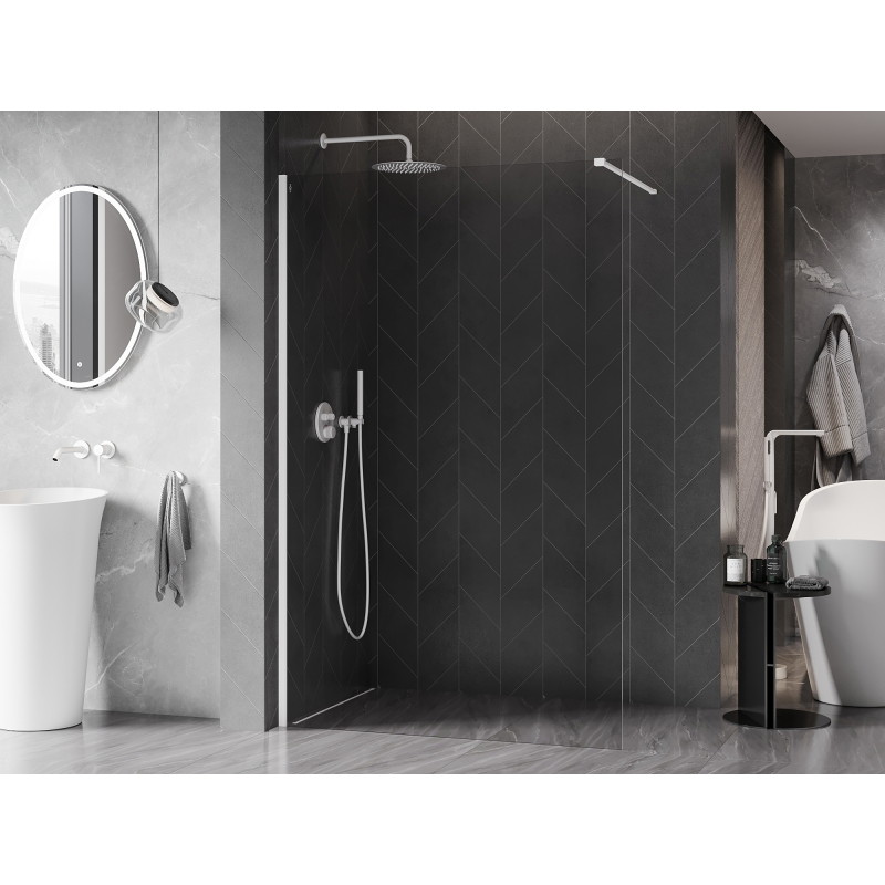Mexen Kioto-X paroi de douche Walk-in 110 x 200 cm, transparent 10 mm, blanc - 800-110-101-20-00-X