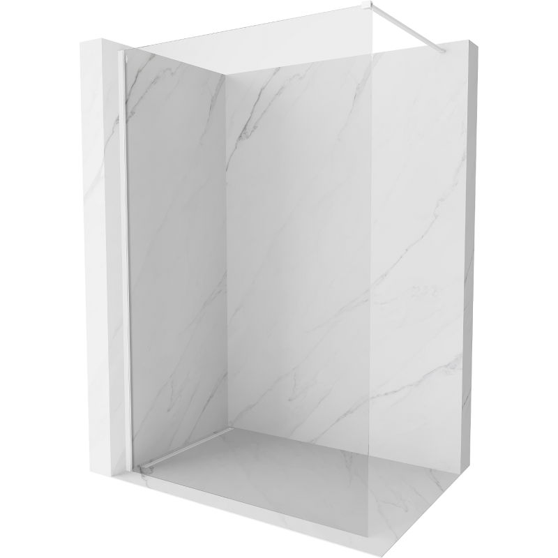Mexen Kioto-X paroi de douche Walk-in 140 x 200 cm, transparent 10 mm, blanc - 800-140-101-20-00-X