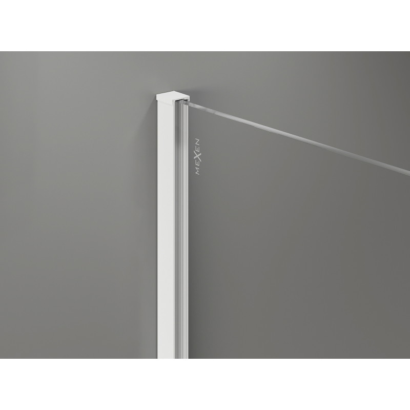 Mexen Kioto-X paroi de douche Walk-in 150 x 200 cm, transparent 10 mm, blanc - 800-150-101-20-00-X