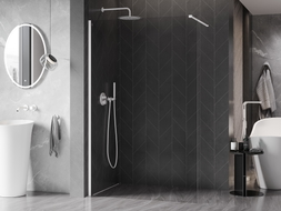 Mexen Kioto-X paroi de douche Walk-in 160 x 200 cm, transparent 10 mm, blanche - 800-160-101-20-00-X