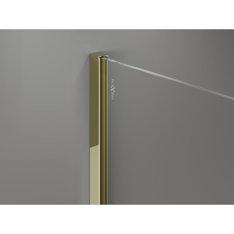 Mexen Kioto-X paroi de douche Walk-in 110 x 200 cm, transparent 10 mm, or - 800-110-101-50-00-X