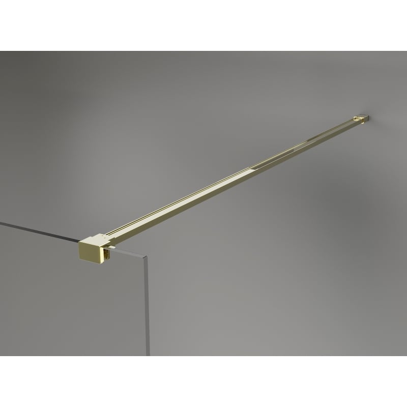 Mexen Kioto-X paroi de douche Walk-in 130 x 200 cm, transparent 10 mm, or - 800-130-101-50-00-X