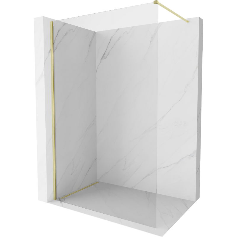 Mexen Kioto-X paroi de douche Walk-in 70 x 200 cm, transparent 10 mm, or brossé - 800-070-101-55-00-X