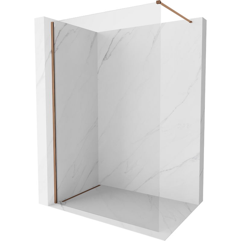 Paroi de douche Mexen Kioto-X Walk-in 70 x 200 cm, transparente 10 mm, or rose - 800-070-101-60-00-X
