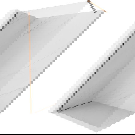 Mexen Kioto-X paroi de douche Walk-in 80 x 200 cm, transparent 10 mm, or rose - 800-080-101-60-00-X