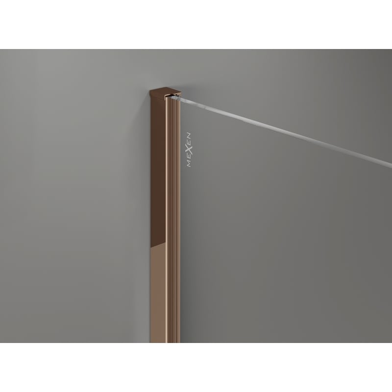 Mexen Kioto-X paroi de douche Walk-in 160 x 200 cm, transparent 10 mm, or rose - 800-160-101-60-00-X