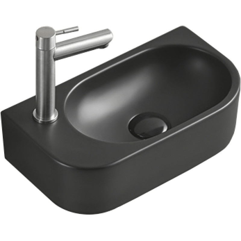 Mexen Viera lavabo sur plan à droite 40 x 21 cm, noir mat - 21274085R