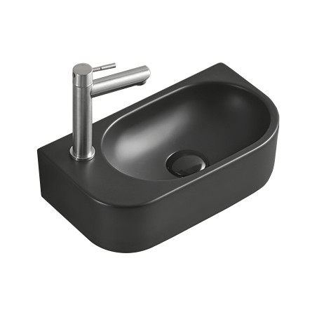 Mexen Viera lavabo sur plan à droite 40 x 21 cm, noir mat - 21274085R