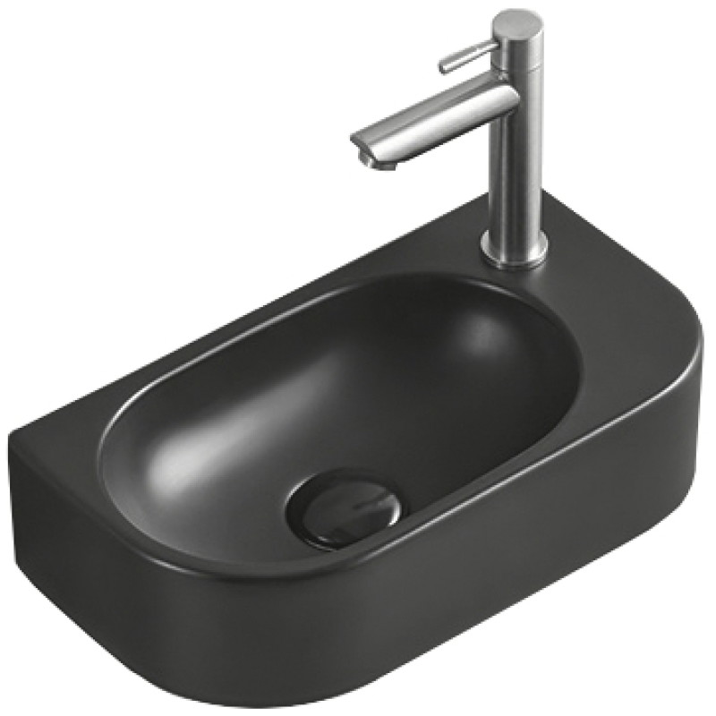 Mexen Viera lavabo à poser gauche 40 x 21 cm, noir mat - 21274085L