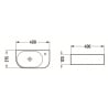 Mexen Viera lavabo de comptoir gauche 40 x 21 cm, Gris clair mat - 21274061L