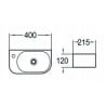 Mexen Viera lavabo sur plan droit 40 x 21 cm, noir mat - 21274085R