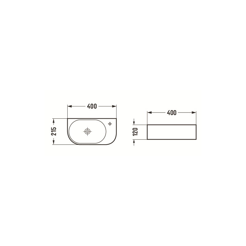Mexen Viera Lavabo à poser gauche 40 x 21 cm, blanc - 21274000L