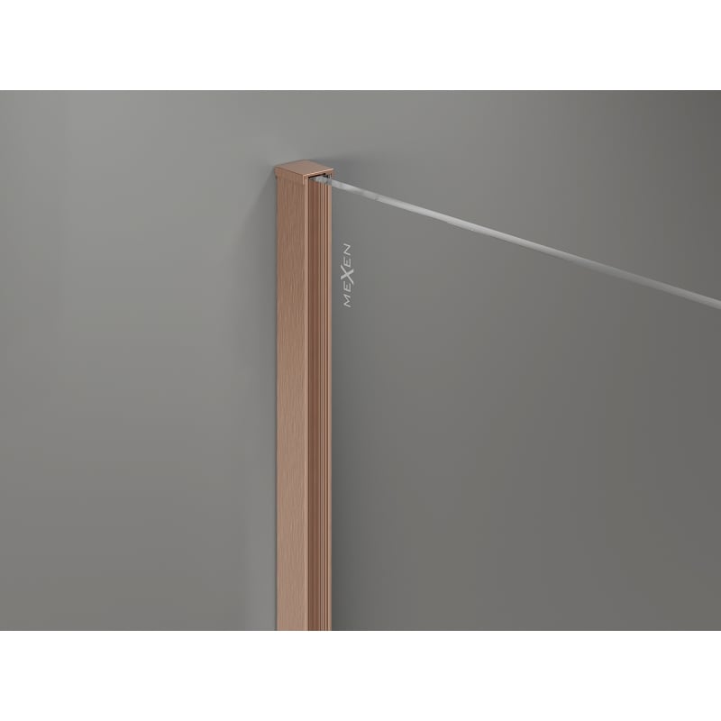 Mexen Kioto-X paroi de douche Walk-in 90 x 200 cm, transparent 10 mm, cuivre brossé - 800-090-101-65-00-X
