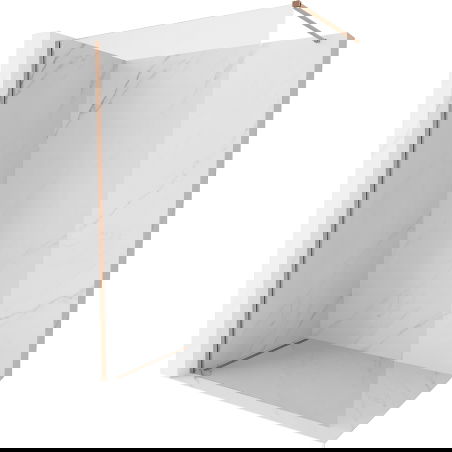 Mexen Kioto-X paroi de douche Walk-in 150 x 200 cm, transparent 10 mm, cuivre brossé - 800-150-101-65-00-X