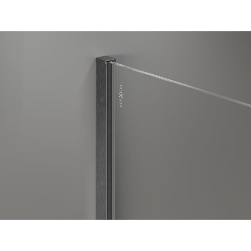 Mexen Kioto-X paroi de douche Walk-in 100 x 200 cm, transparent 10 mm, gris canon brossé - 800-100-101-66-00-X