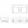 Mexen Box-A corps d'armoire sous-lavabo 80 cm, 1 tiroir, chêne - 91AX0-0800-235-1-81