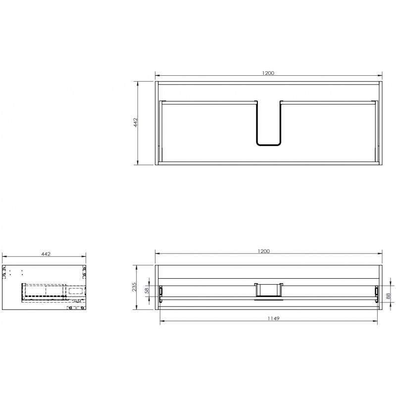 Mexen Box-A corps de meuble sous-lavabo 120 cm, 1 tiroir, chêne - 91AX0-1200-235-1-81