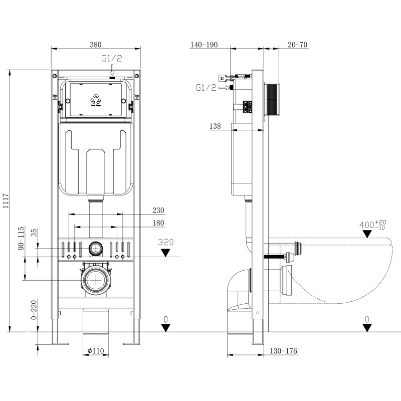 Mexen Fenix W bâti-support pour WC - 60105