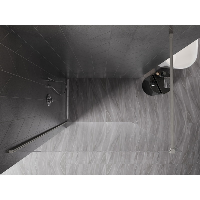 Mexen Kioto-X paroi de douche Walk-in 50 x 200 cm, transparent 10 mm, nickel brossé - 800-050-101-97-00-X