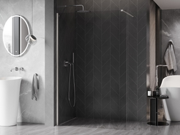 Mexen Kioto-X paroi de douche Walk-in 60 x 200 cm, transparent 10 mm, nickel brossé - 800-060-101-97-00-X
