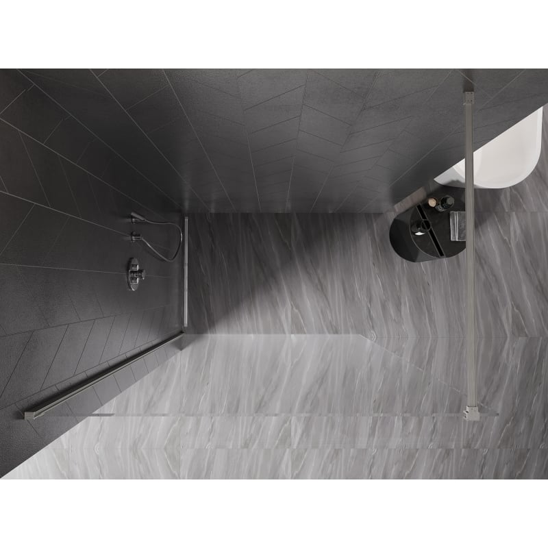 Mexen Kioto-X paroi de douche Walk-in 110 x 200 cm, transparent 10 mm, nickel brossé - 800-110-101-97-00-X