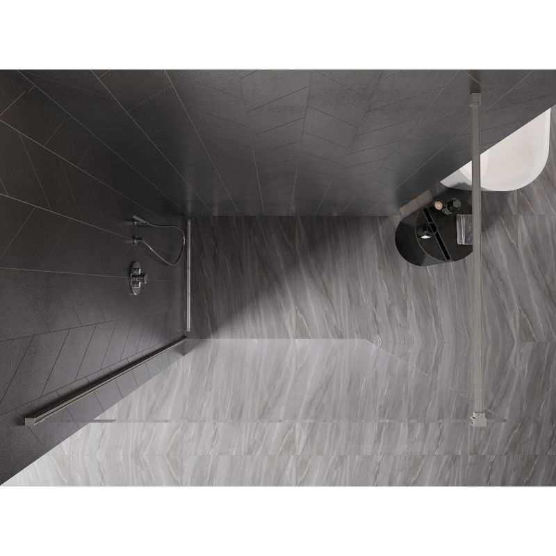 Mexen Kioto-X panneau de douche Walk-in 120 x 200 cm, transparent 10 mm, nickel brossé - 800-120-101-97-00-X