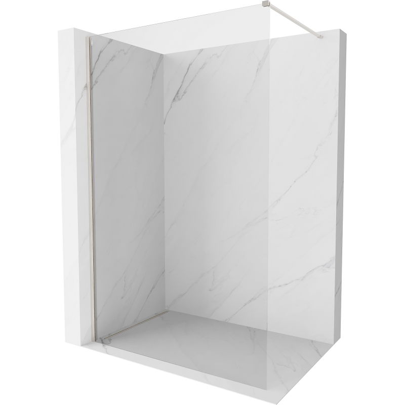 Mexen Kioto-X panneau de douche Walk-in 140 x 200 cm, transparent 10 mm, nickel brossé - 800-140-101-97-00-X