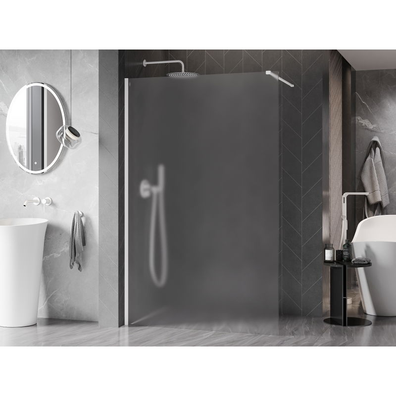 Mexen Kioto-X paroi de douche Walk-in 70 x 200 cm, givre 10 mm, blanche - 800-070-101-20-30-X