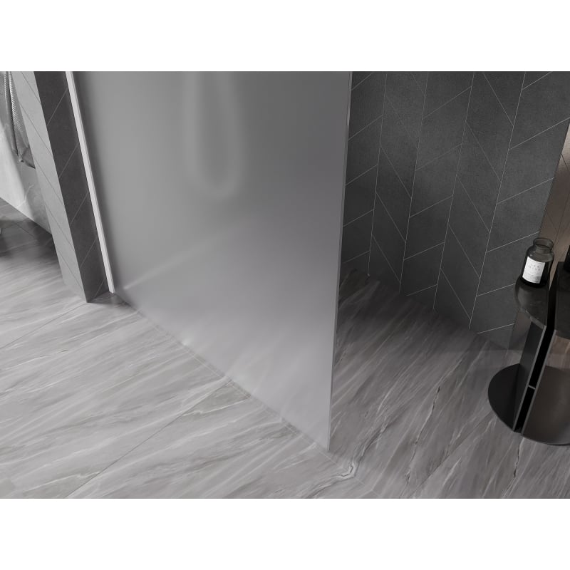Mexen Kioto-X paroi de douche Walk-in 80 x 200 cm, givré 10 mm, blanc - 800-080-101-20-30-X