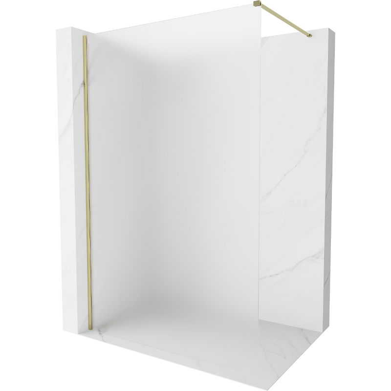 Paroi de douche Mexen Kioto-X Walk-in 100 x 200 cm, givrée 10 mm, dorée - 800-100-101-50-30-X