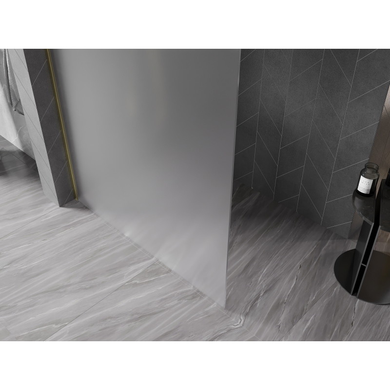 Mexen Kioto-X paroi de douche Walk-in 90 x 200 cm, givre 10 mm, or brossé - 800-090-101-55-30-X