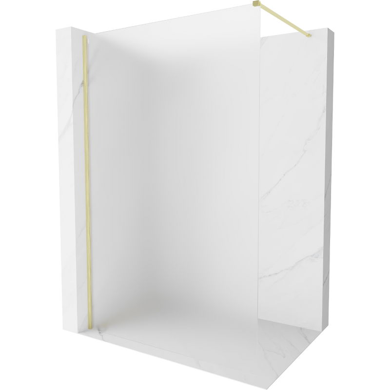 Mexen Kioto-X paroi de douche Walk-in 100 x 200 cm, givre 10 mm, or brossé - 800-100-101-55-30-X